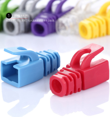 超五类/六类水晶头护套AMHT100 透明盒装零售详解